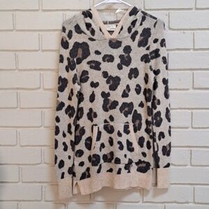 Loft Animal Print Hooded Sweater